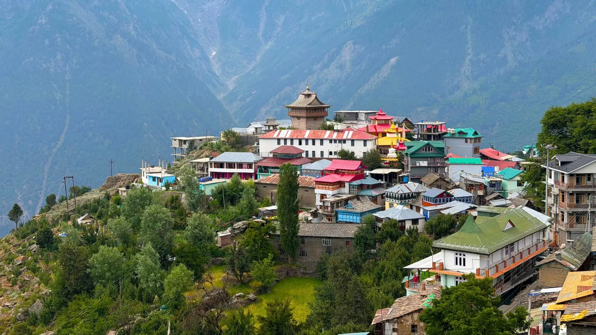 Scenic Himalayan mountains and pine valleys in Himachal Pradesh
