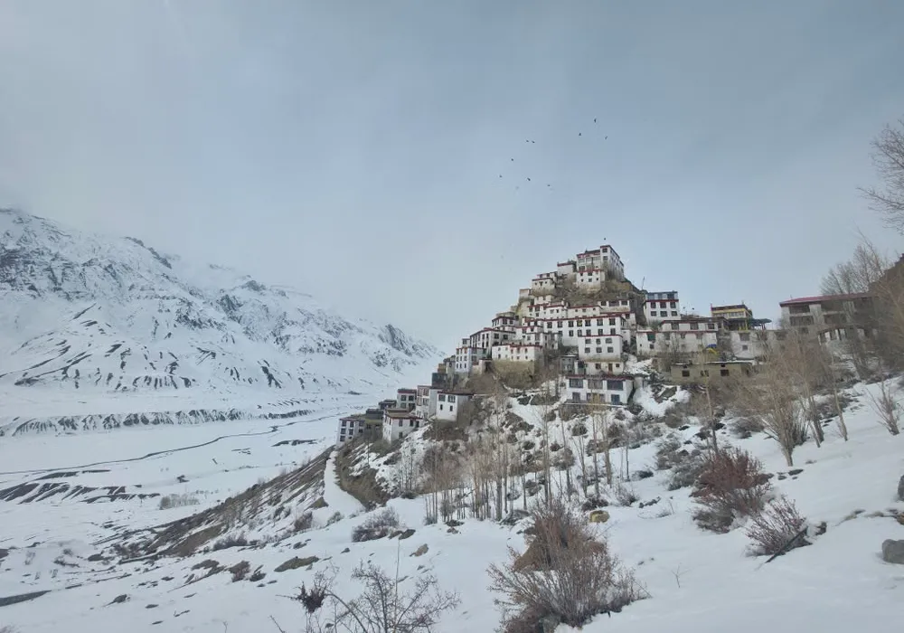 Key Monastery perched in the cold desert terrain of Spiti Valley