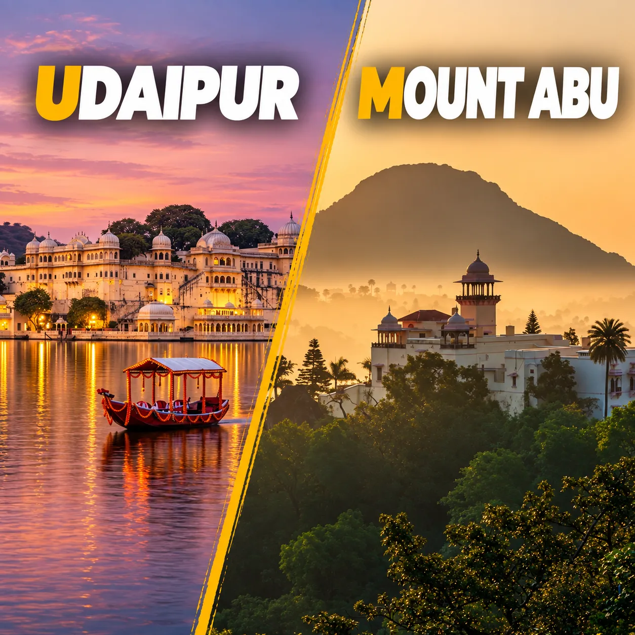 Heritage palaces and lakes of Udaipur and Mount Abu