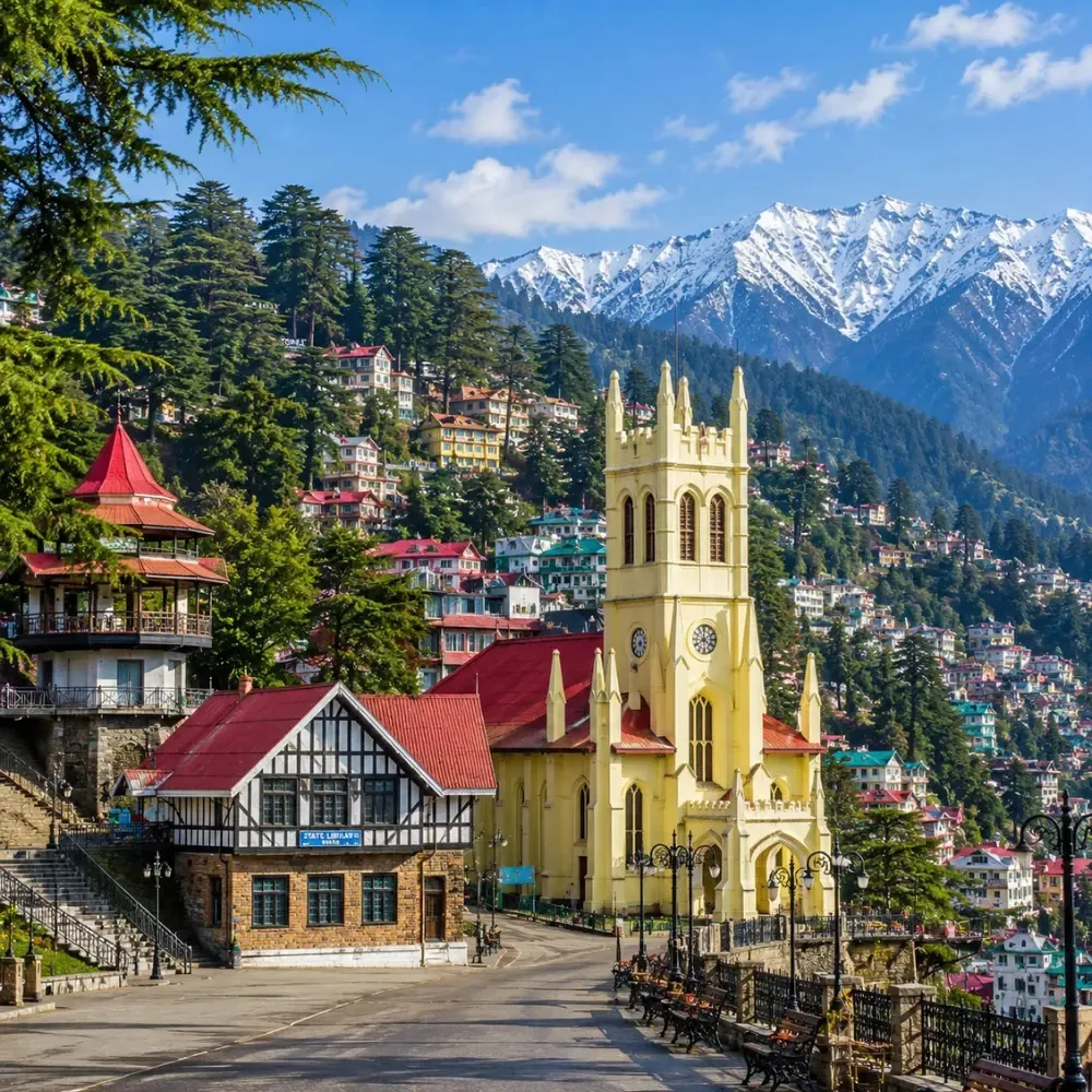 Scenic mountain valley in Himachal Pradesh